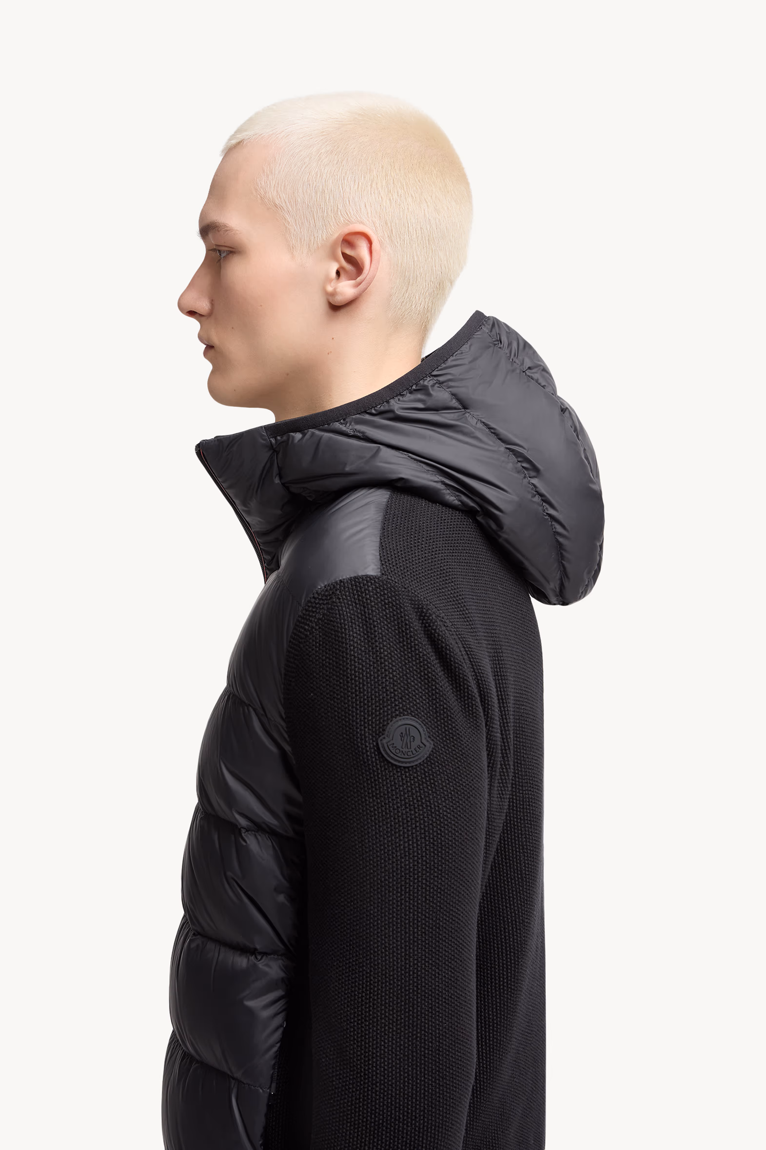 Padded Cotton Zip-Up Hoodie Men Black Moncler 4